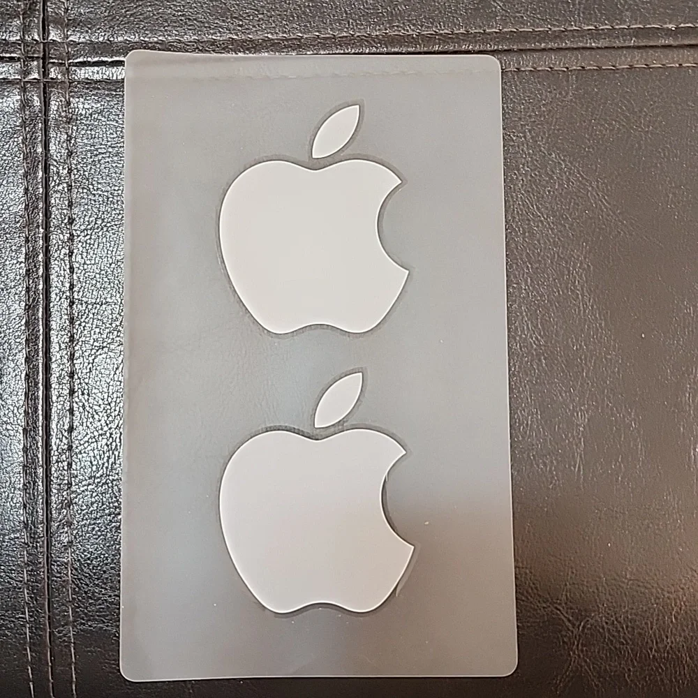 Genuine Apple Mac White Silver Stickers (2) for your iPad to Logo! 2